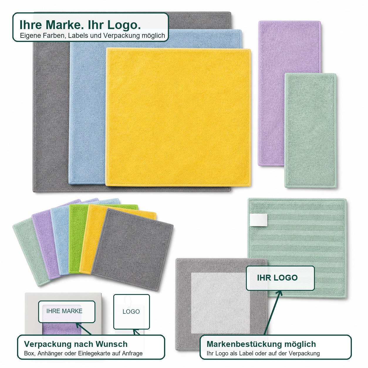 Individuelle Gestaltung und Verpackung mit eigener Marke