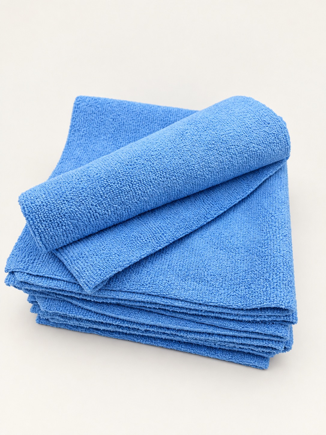 Blaues randloses 40x40-Mikrofasertuch als 10er Set