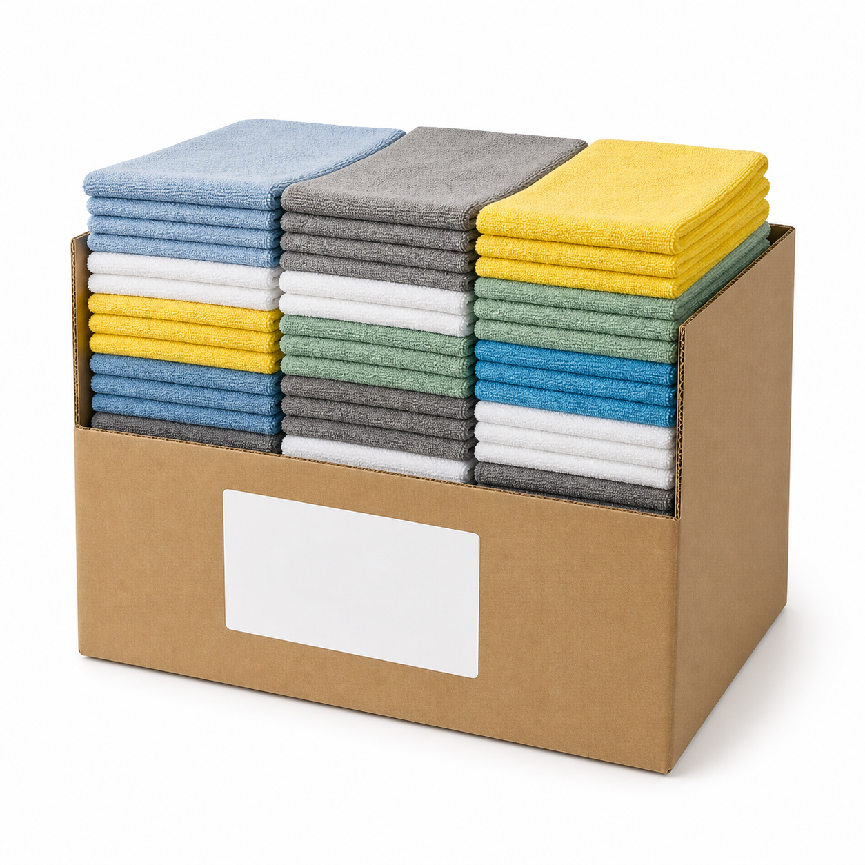 Großverpackung mit vielen Mikrofasertüchern